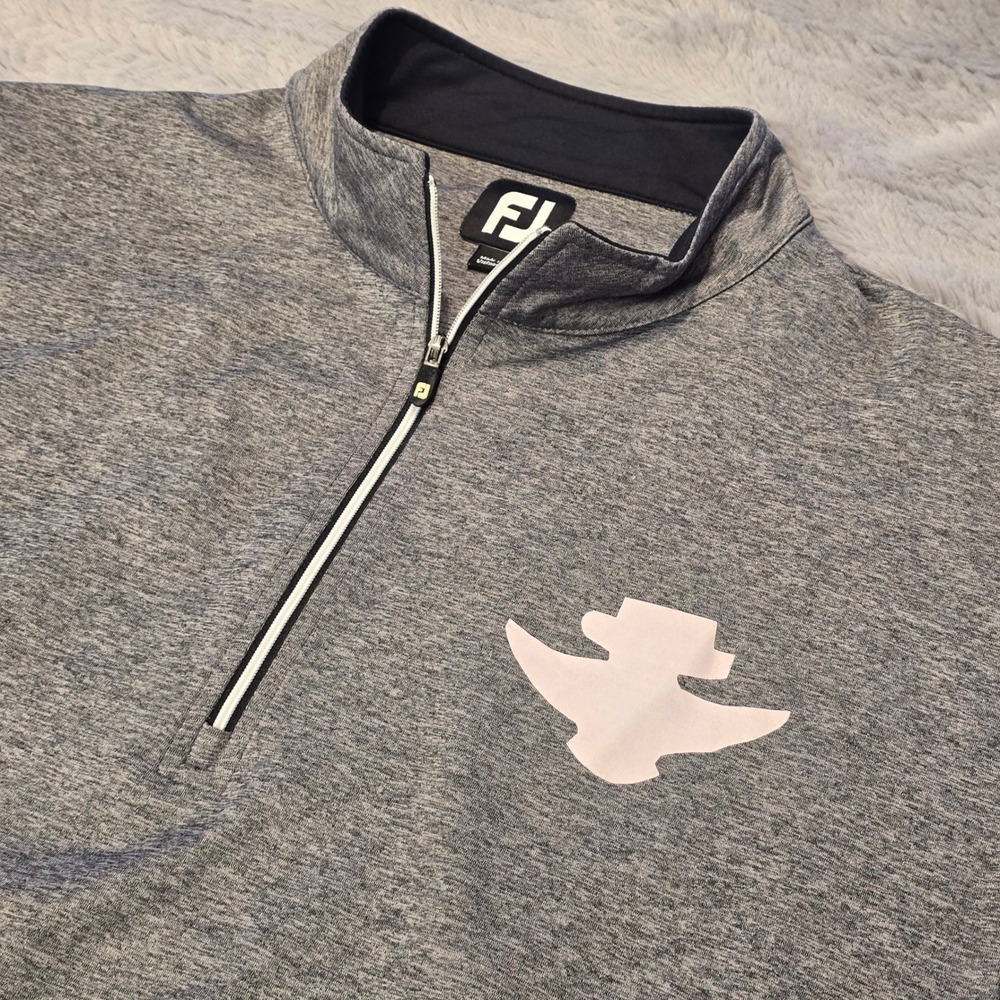FootJoy Mens Gray Heather‎ Quarter Zip Golf Vest Performance Size Large